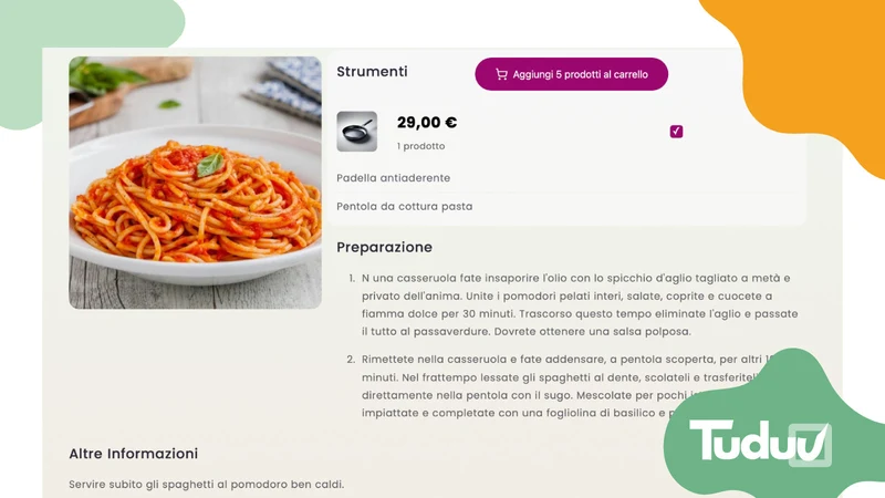 Tuduu ‑ Sell with recipes