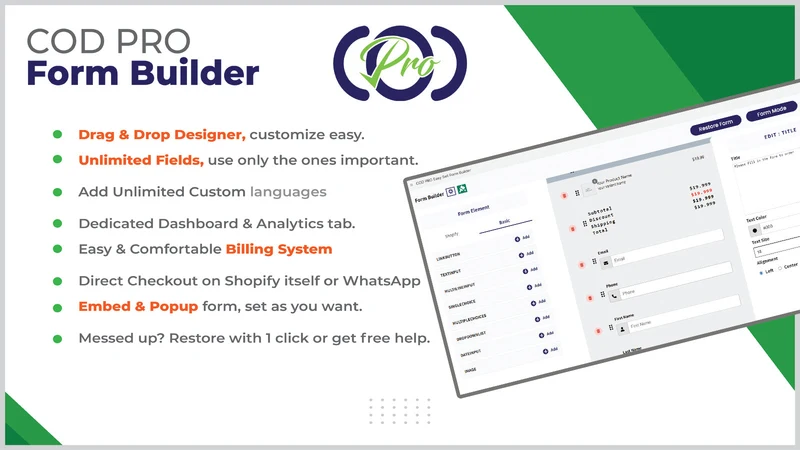 COD PRO Easy Sell Form Builder