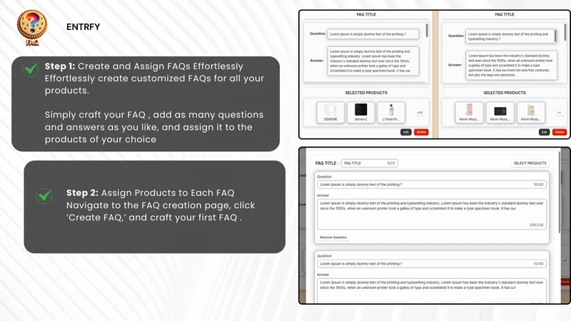 Entrfy ‑ Product FAQ Creator