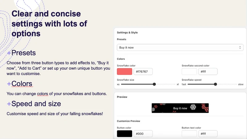 Rise Buy Snow Buttons