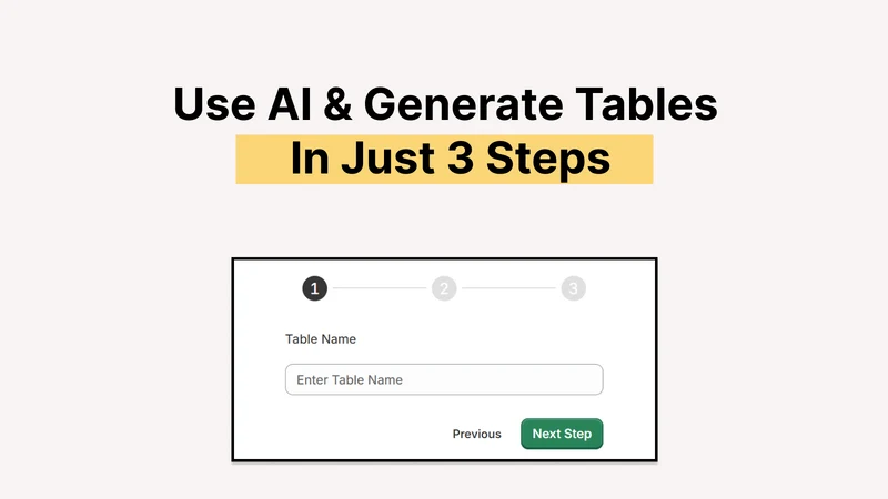 TableAI ‑ comparison table