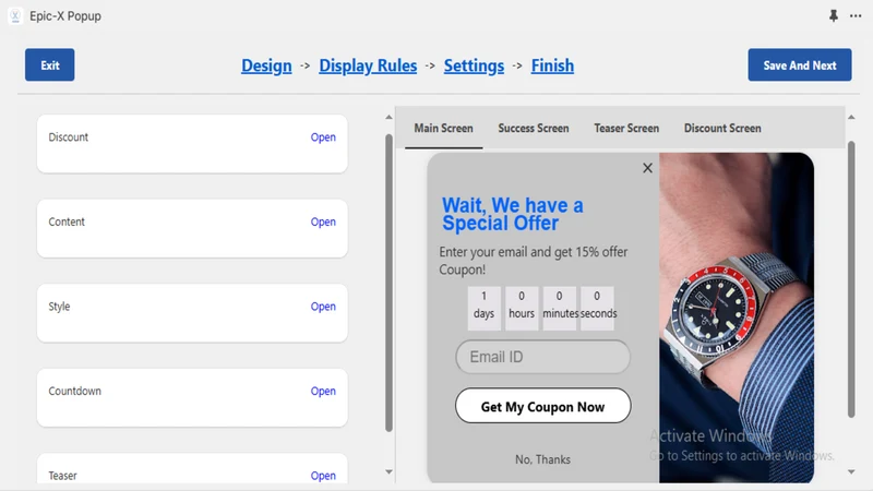 Popups & Sales Popup Discount