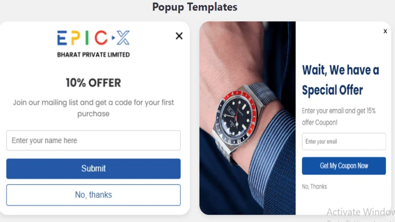 Popups & Sales Popup Discount