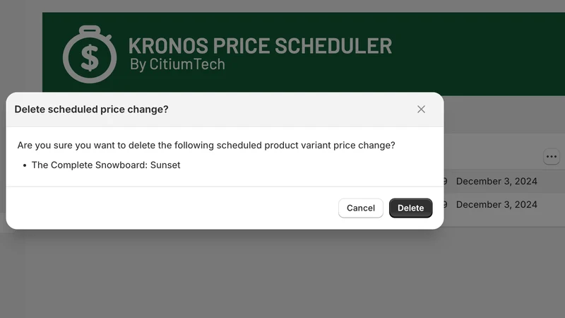 Kronos Price Scheduler