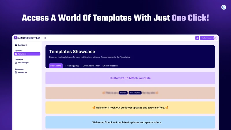 CodeConfig: Announcement Bar