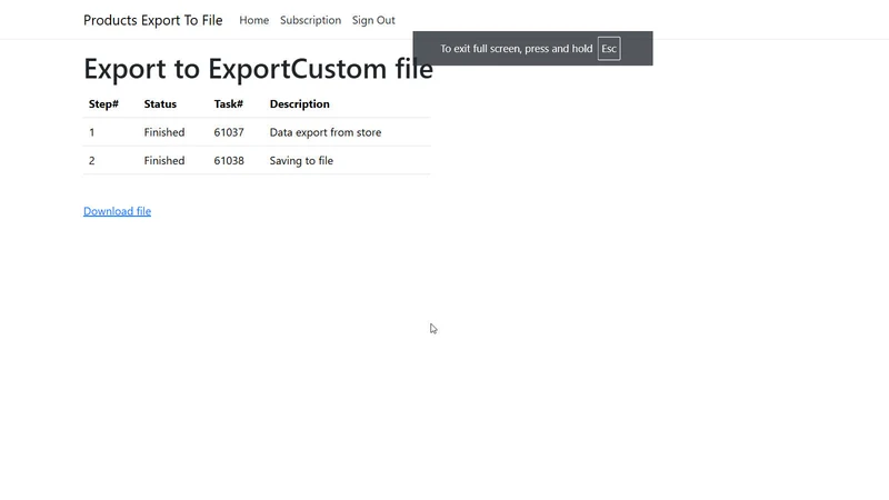 PETF: products export to files