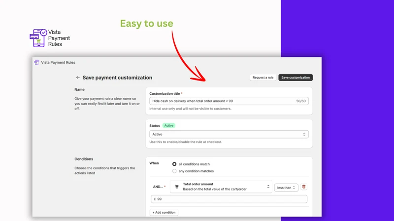 Vista Checkout Rule & Discount
