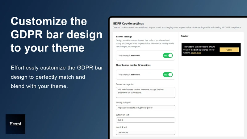 Hexpi GDPR Cookies Consent