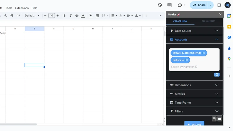 Detrics Google Sheets & Looker