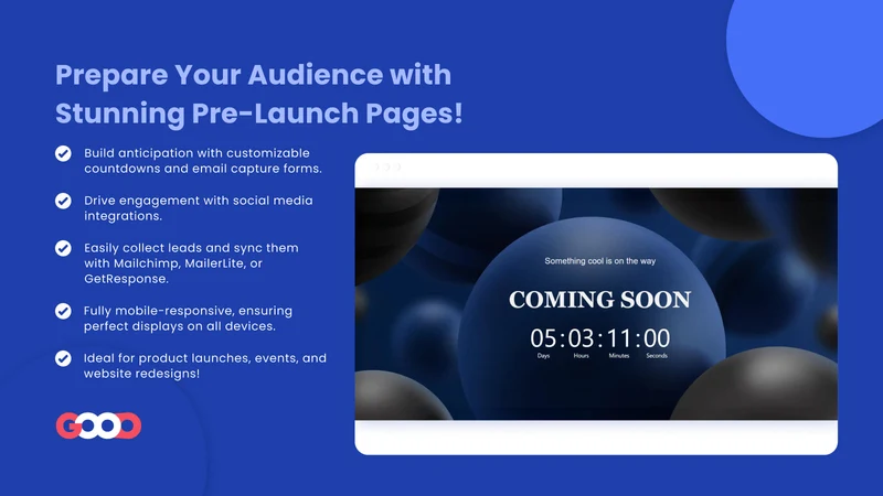 G: Coming Soon Page+Pre Launch
