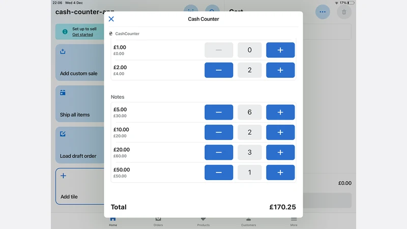 CashUp Cash Counter