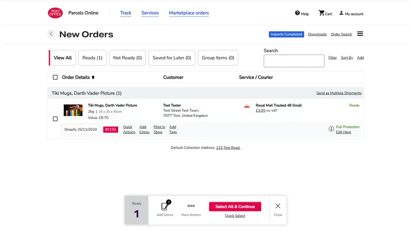 Parcels Online by Post Office
