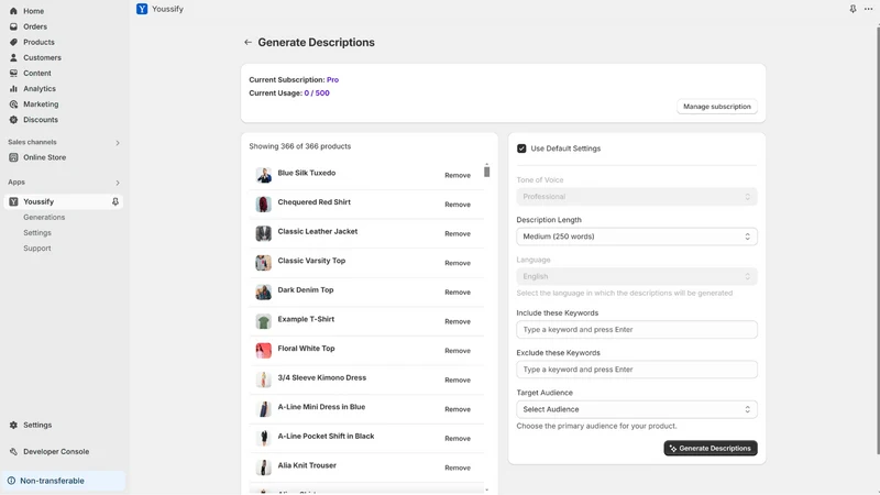 Youssify: Descriptions & SEO