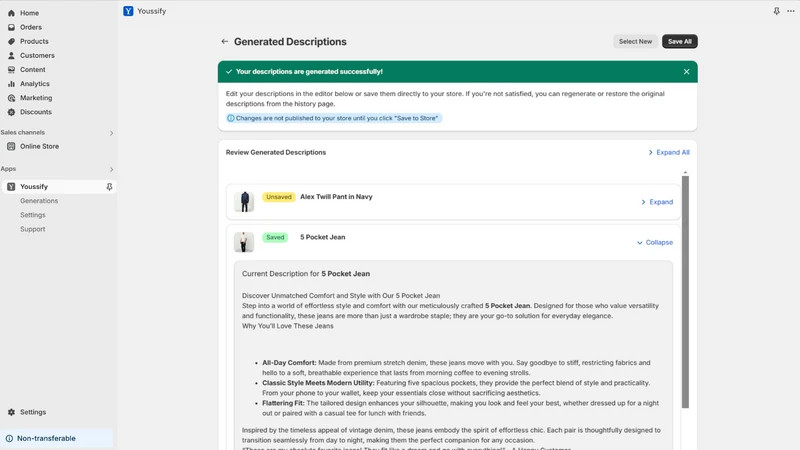 Youssify: Descriptions & SEO