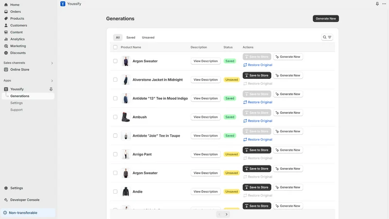 Youssify: Descriptions & SEO