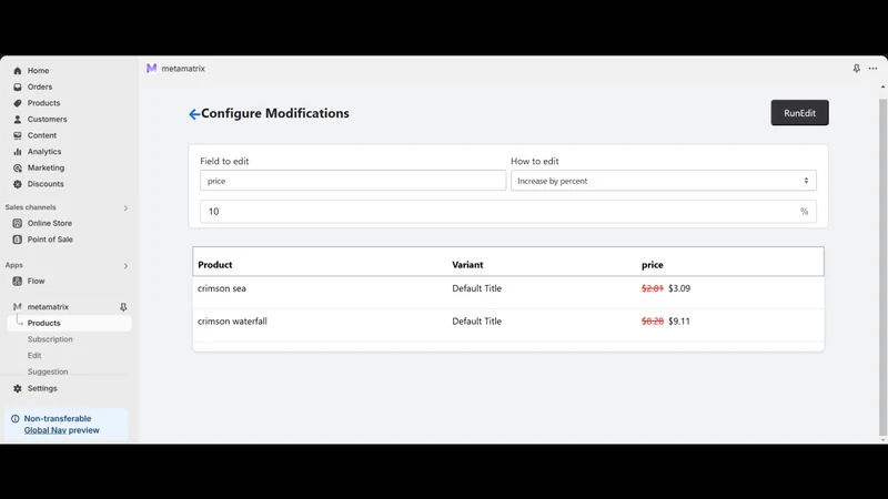 Metamatrix Bulk Product Editor