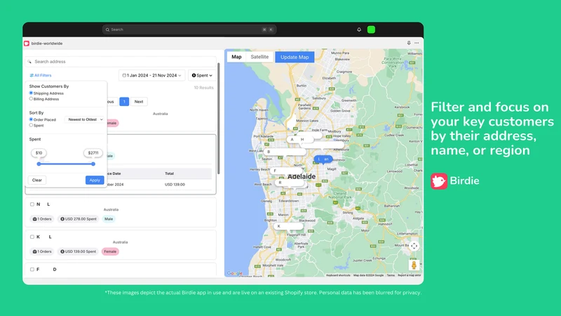 Birdie: Store Locator Map