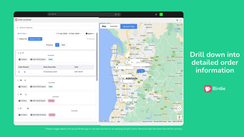 Birdie: Store Locator Map