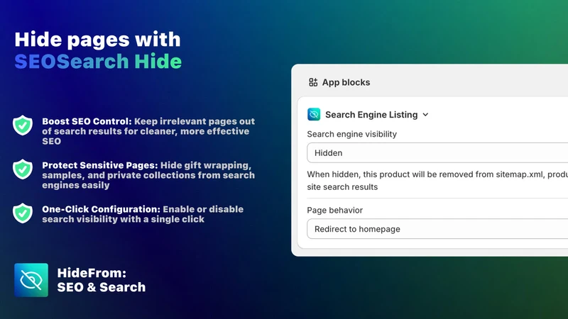 HideFrom: SEO & Search