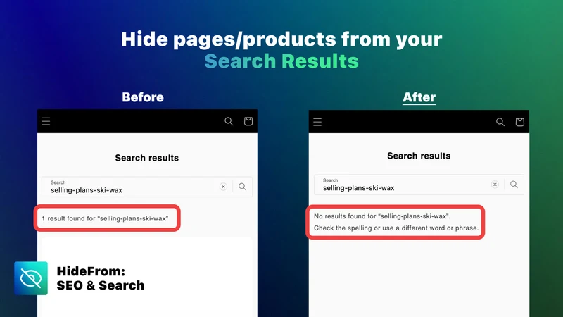 HideFrom: SEO & Search