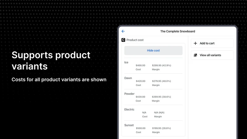 Cogly ‑ Product Costs on POS