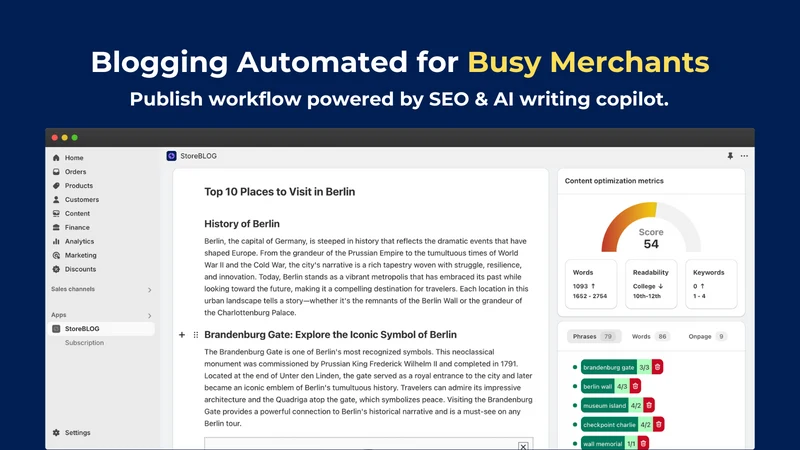 StoreBLOG: AI Blog & AI SEO