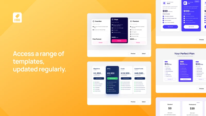 XB Pricing Table
