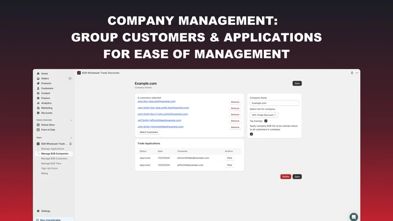 B2B Onboarding & Wholesale