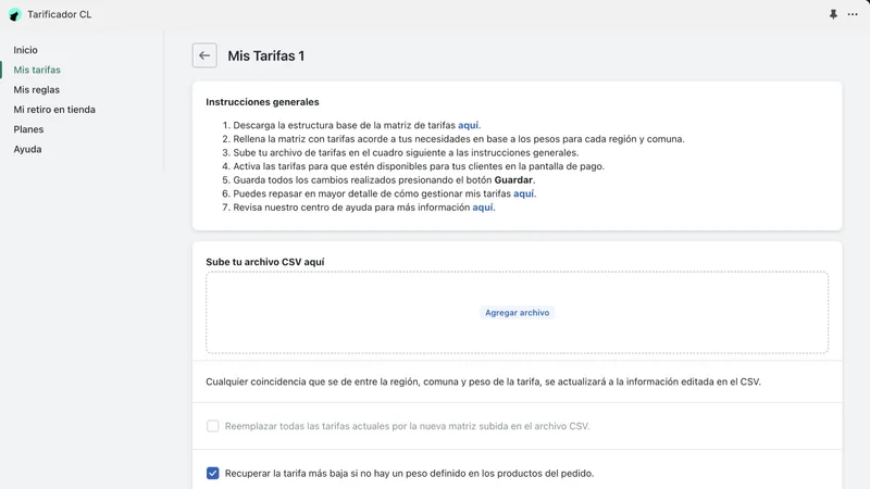 Tarificador Chile