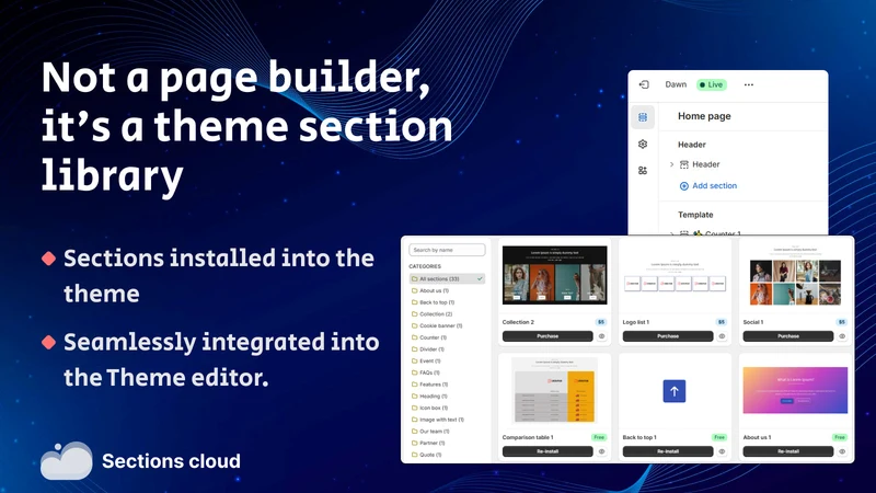 Section Cloud: Theme Sections