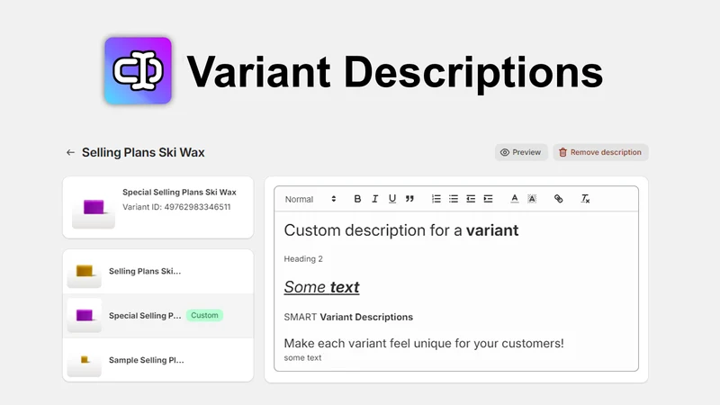 SMART Variant Descriptions
