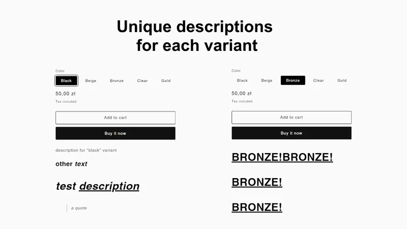 SMART Variant Descriptions