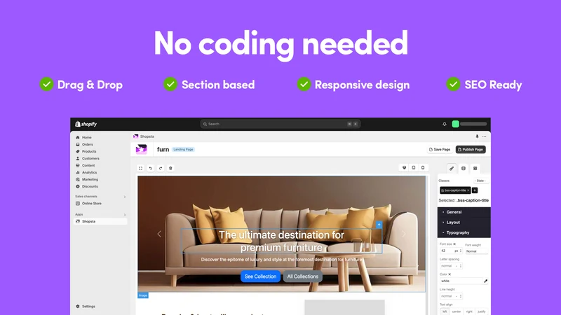 Shopsta Landing Page Builder