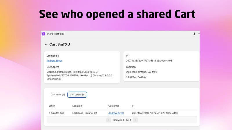 Share Cart: Link, Social, Chat