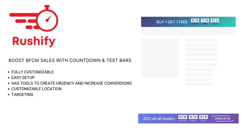 Rushify: Countdowns & Banners