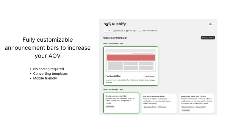 Rushify: Countdowns & Banners