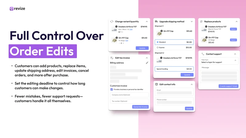 Revize: Order Editing & Upsell