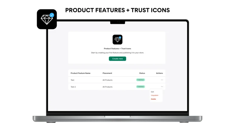 Product Features + Trust Icons