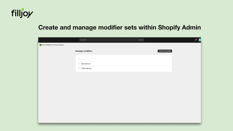 Medley: Modifiers for POS