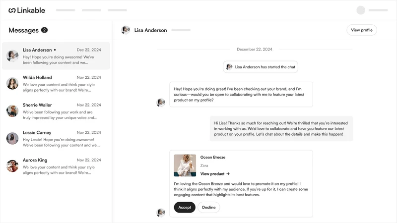 Linkable: Creator marketing