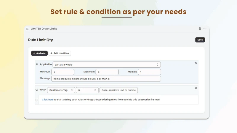 LIMITER Order Limits