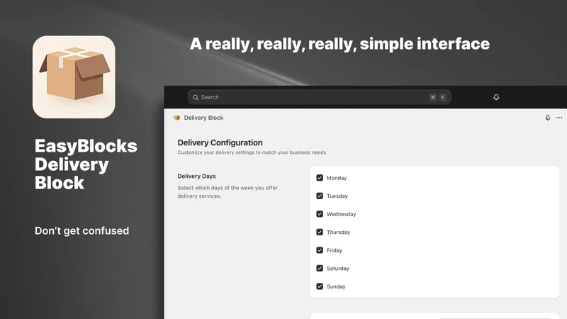 EasyBlocks: Delivery Block