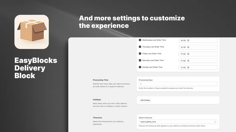 EasyBlocks: Delivery Block