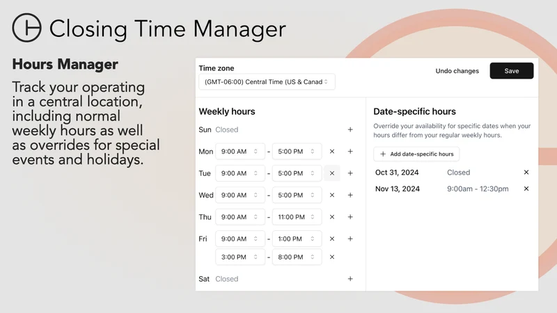 Closing Time Manager