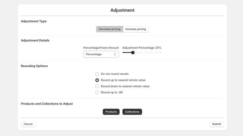 Adaptios Price Adjust