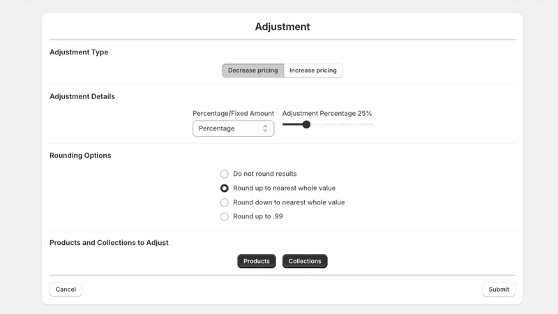 Adaptios Price Adjust