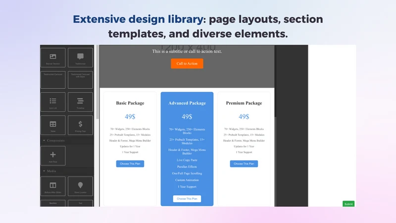 MAS page builder