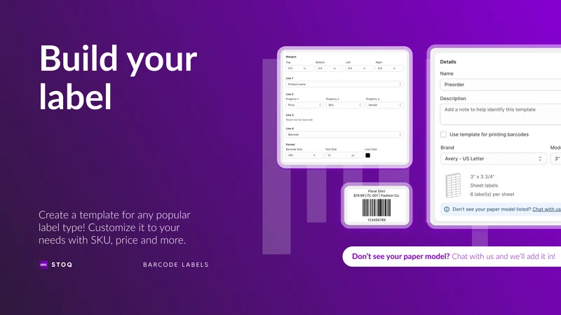 Retail Barcode Labels ‑ Stoq