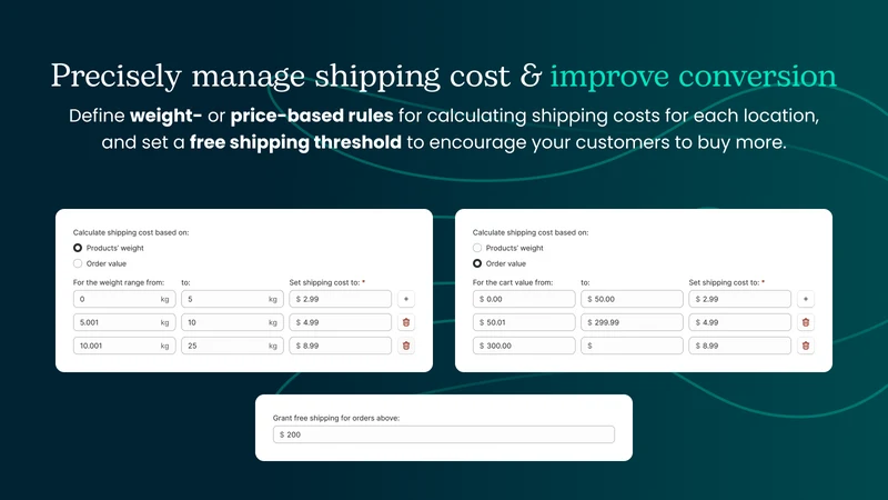 Shipping Rates Rules & Zones