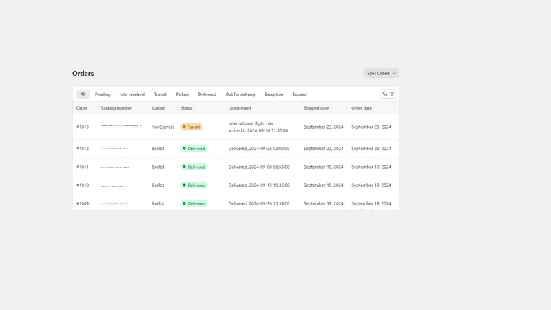 AutoTrack ‑ Order Tracking